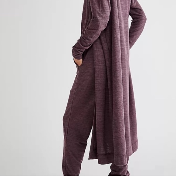 FREE PEOPLE FP BEACH Bicoastal Cardigan Sweater in Plum Size XS - Picture 2 of 9